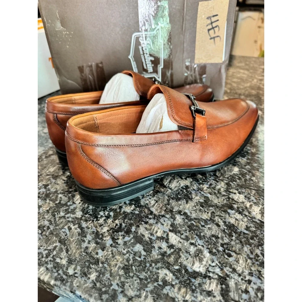 Florsheim Zaffiro MT Bit‎ Cognac Leather Loafers Mens 9 W 15209-221 Dress Shoes
